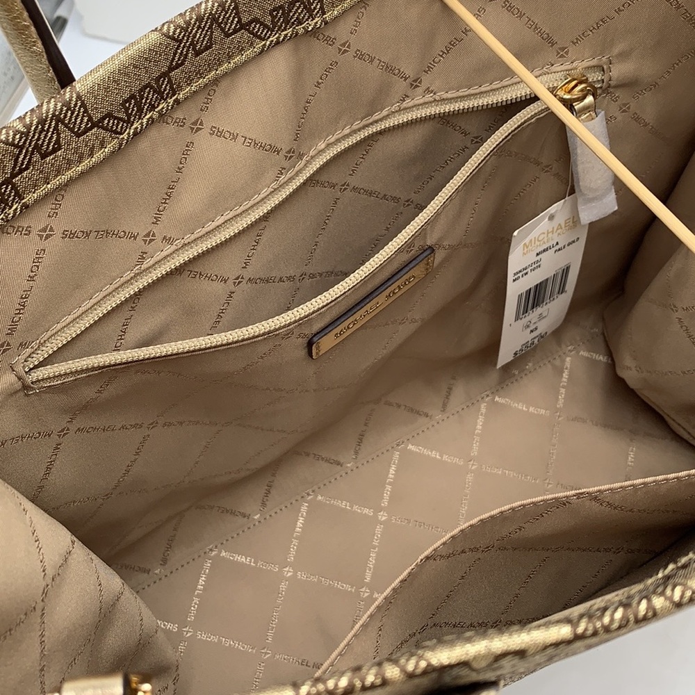 Michael Kors Medium Mirella EW Tote Bag Crossbody Shoulder Handbag PALE GOLD - Picture 9 of 16